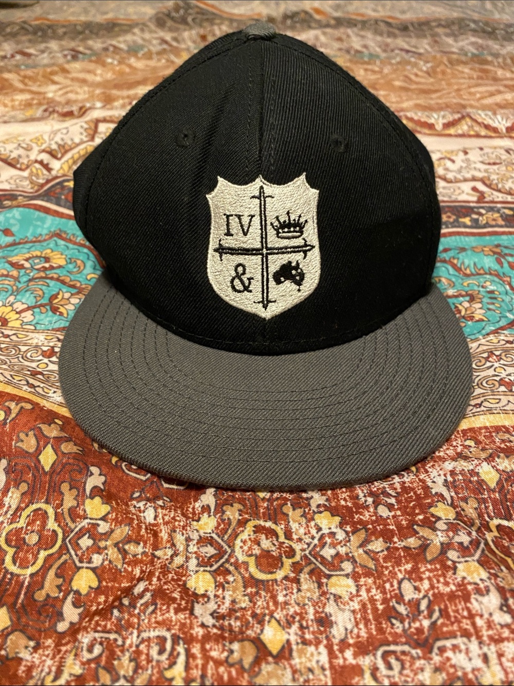 For King & Country Embroidered Shield Snapback Cap - Black/Gray